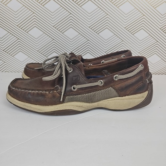Sperry Top-Sider Men's Size 8.5 Dark Brown Intrepid 2 Eyelet Lace Up Boat‎ Shoes - Picture 1 of 11